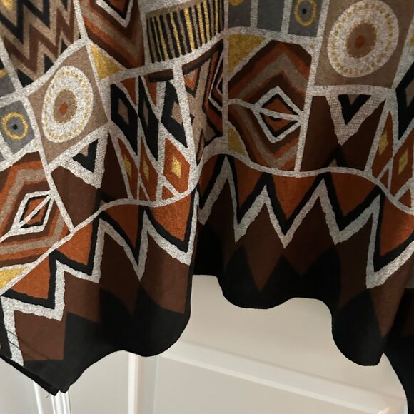 Orange Fashion Village Geometric Print Long Sleeve Tunic Top S/M - Picture 9 of 12